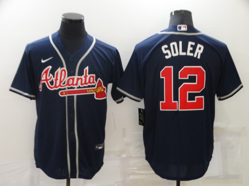 Men's Atlanta Braves Jorge Soler #12 Navy Jersey